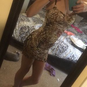 Snake print mini dress